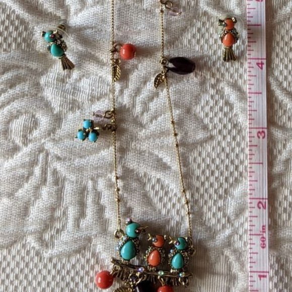 Betsey J "Betsey Delicates" Birds Necklace/Earrings - Picture 8 of 10